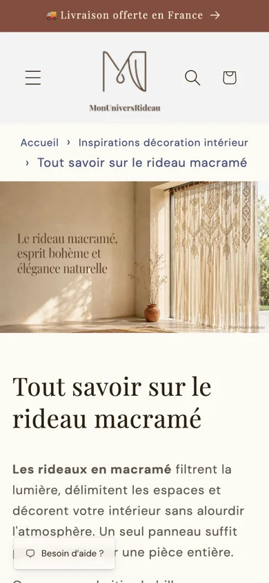 Guide complet du rideau macramé, sur téléphone